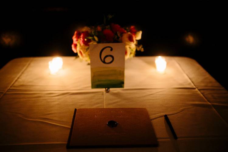 Table number and guest boook