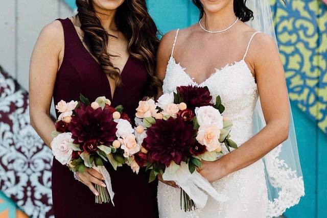 Bride and bridesmaid