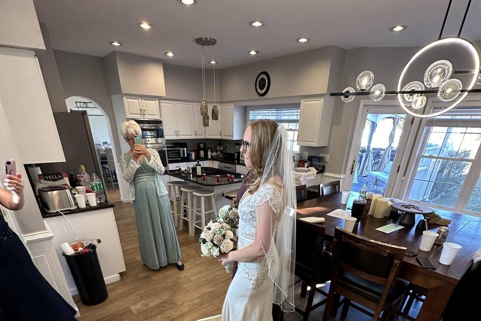 The bride before…