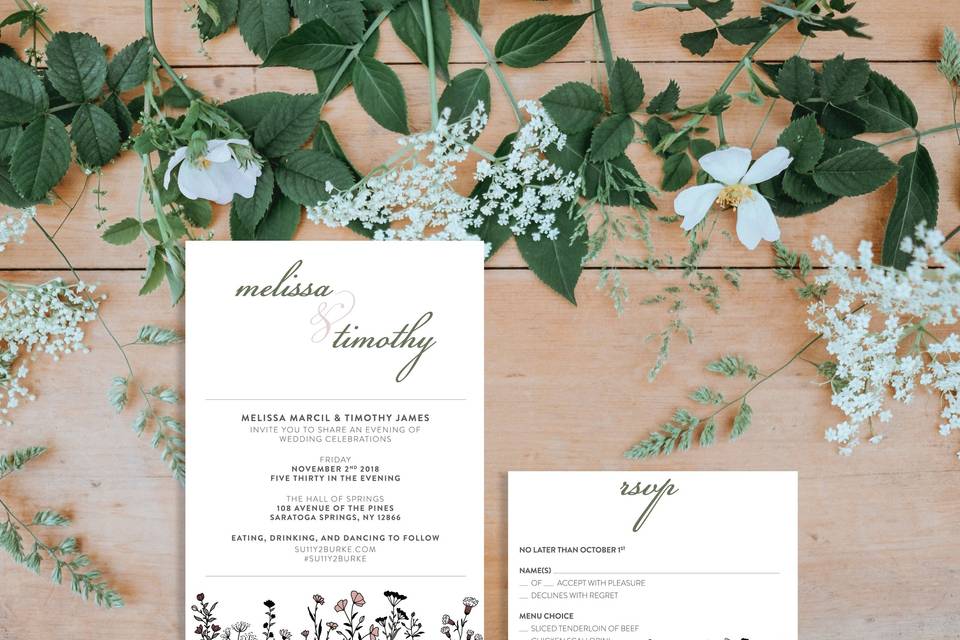 Floral Invite + RSVP