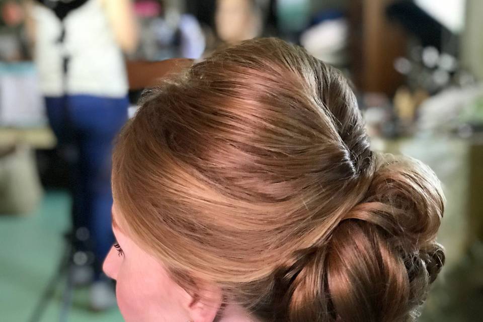 Profile shot of updo