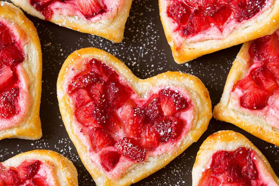Heart shaped pastries
