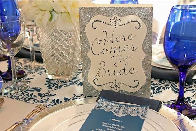 Table glassware and wedding card
