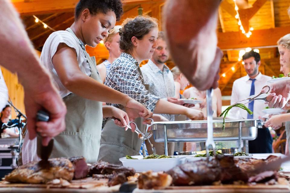 Buffet table