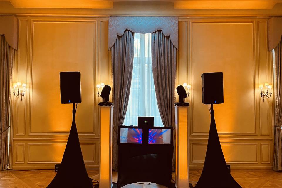 Wedding band and DJ setup