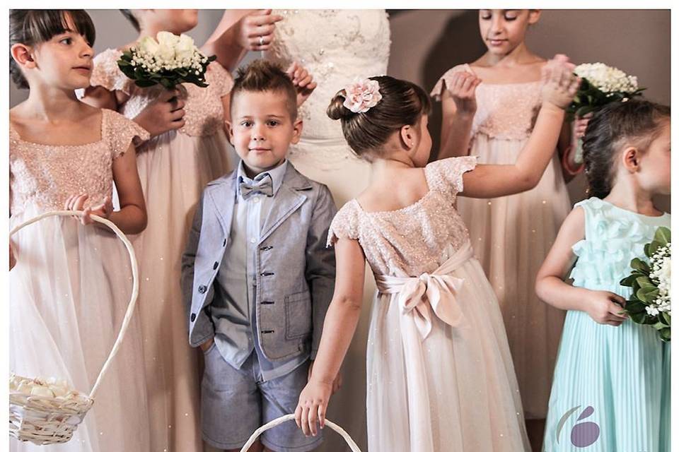 Kids and bride