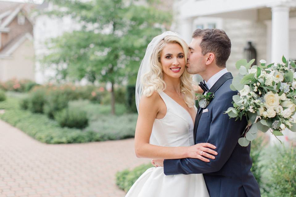 Real Bride- custom gown, veil