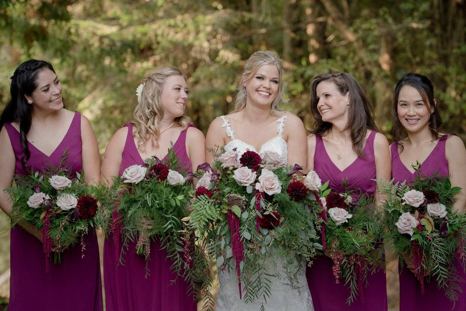 Bride and Bridesmaids