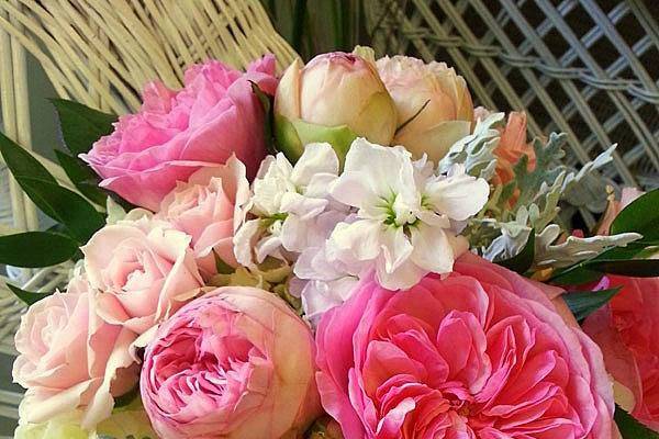 Peonies, roses, hydrangea