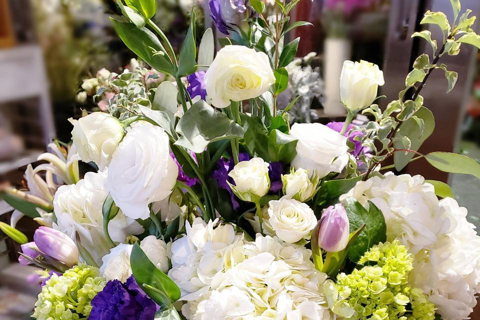 White Lavender & Green Bouquet