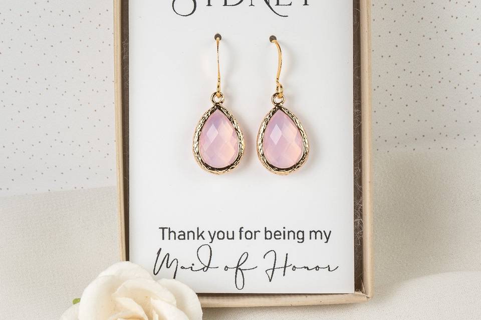 Blush Pink Gold Earrings