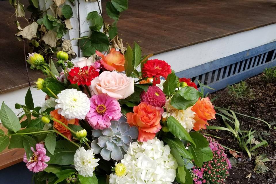 Urn with flowers