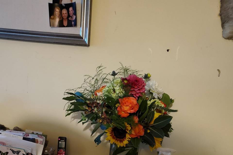 Urns with flowers