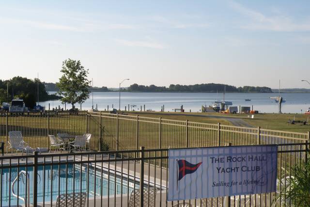 Overlooking pool and lawn