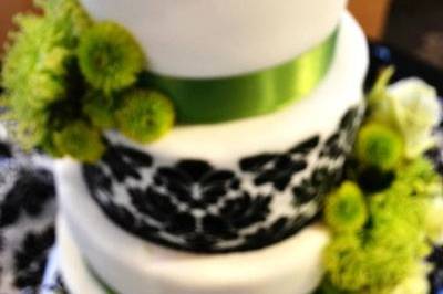 Green and black cake