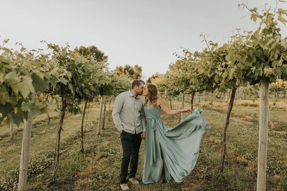 Vineyard Engagement Photos