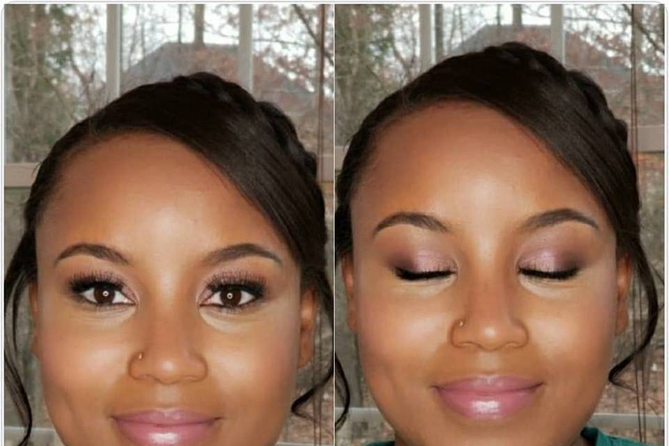 Soft glam bridal trial with light highlighting and contouring