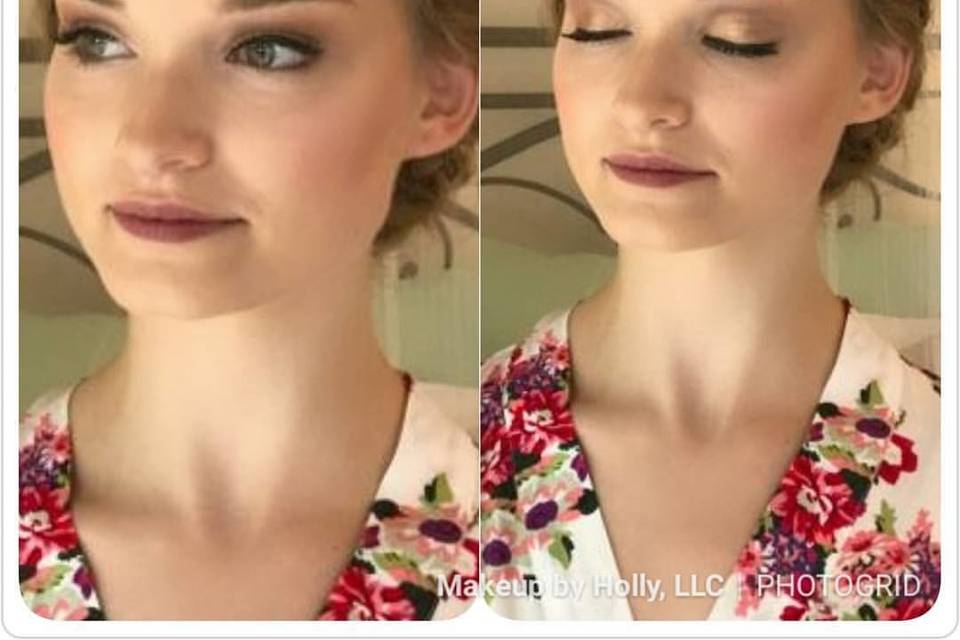 Bridesmaid's hair and makeup