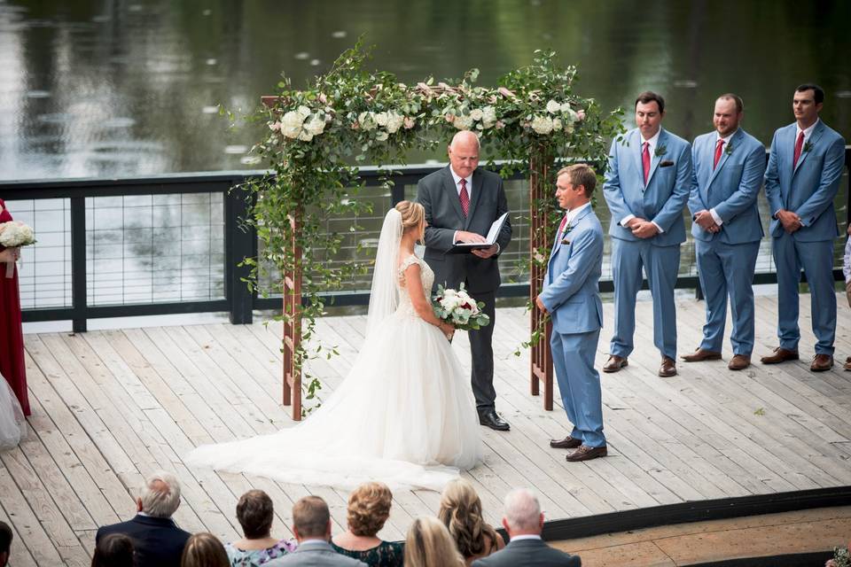 Waterfront wedding ceremony