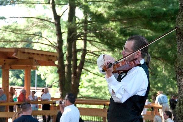 Strolling Violinist, Garden Party-University of Missouri, Edwardsville.