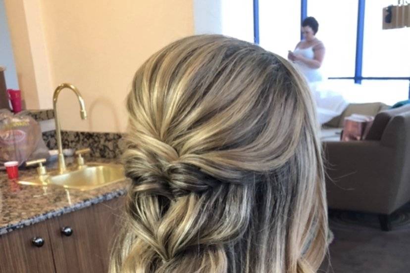 Pull through braid hairstyle