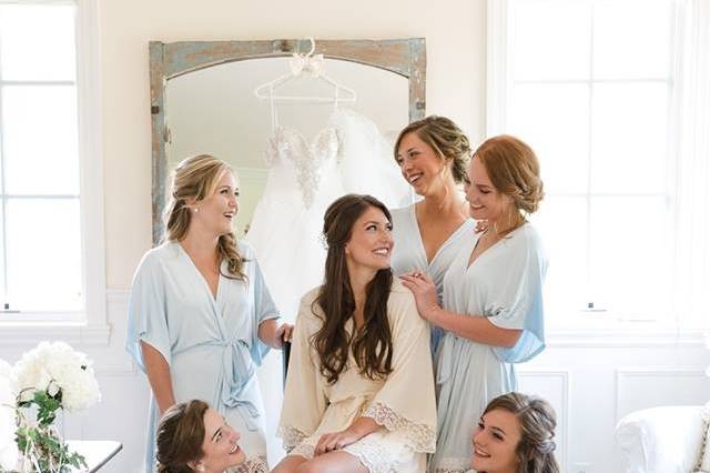 Bride and bridesmaids