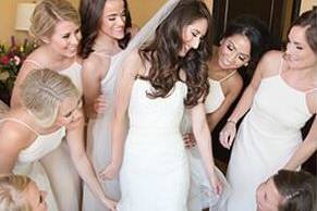 The bride with her bridesmaids