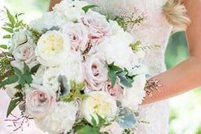 The bride holding her bouquet