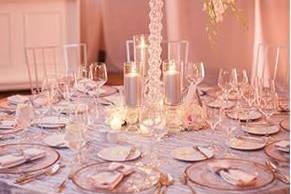 Table setup with centerpiece