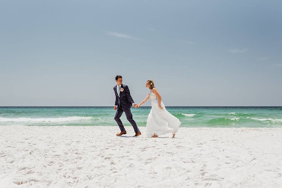 Bride and groom gulf coast