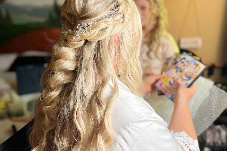 Bridal hair with braids
