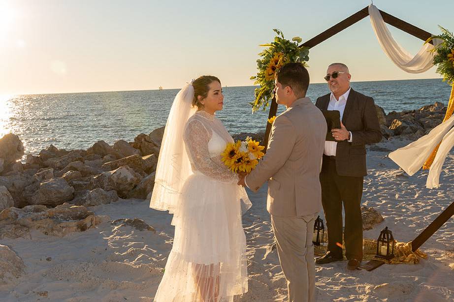 Vows at a Beach Wedding
