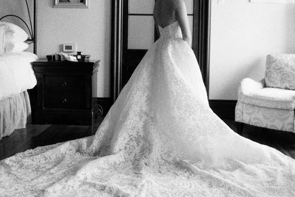 Black and white bridal