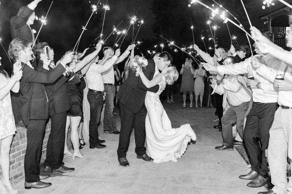 Kiss under sparklers