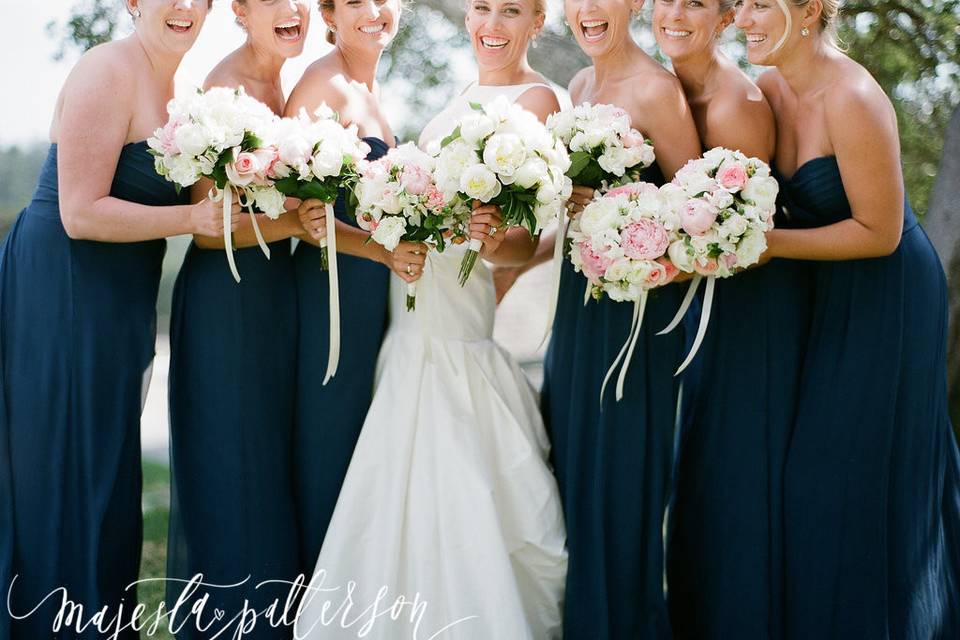 Bride and bridesmaids