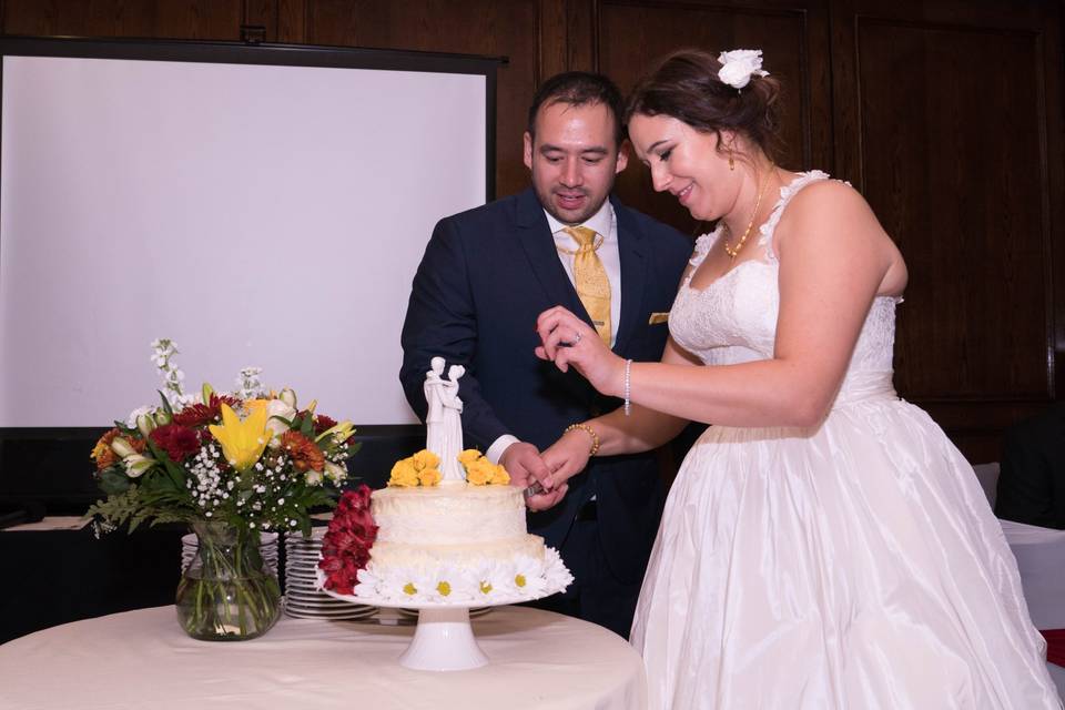 Cutting the cake