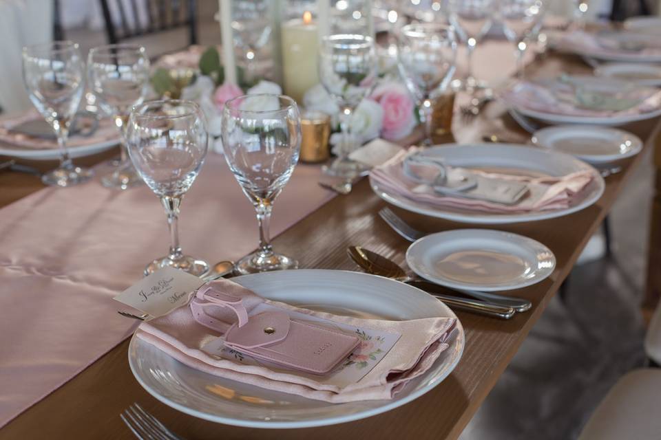 A Blush pink table set up!