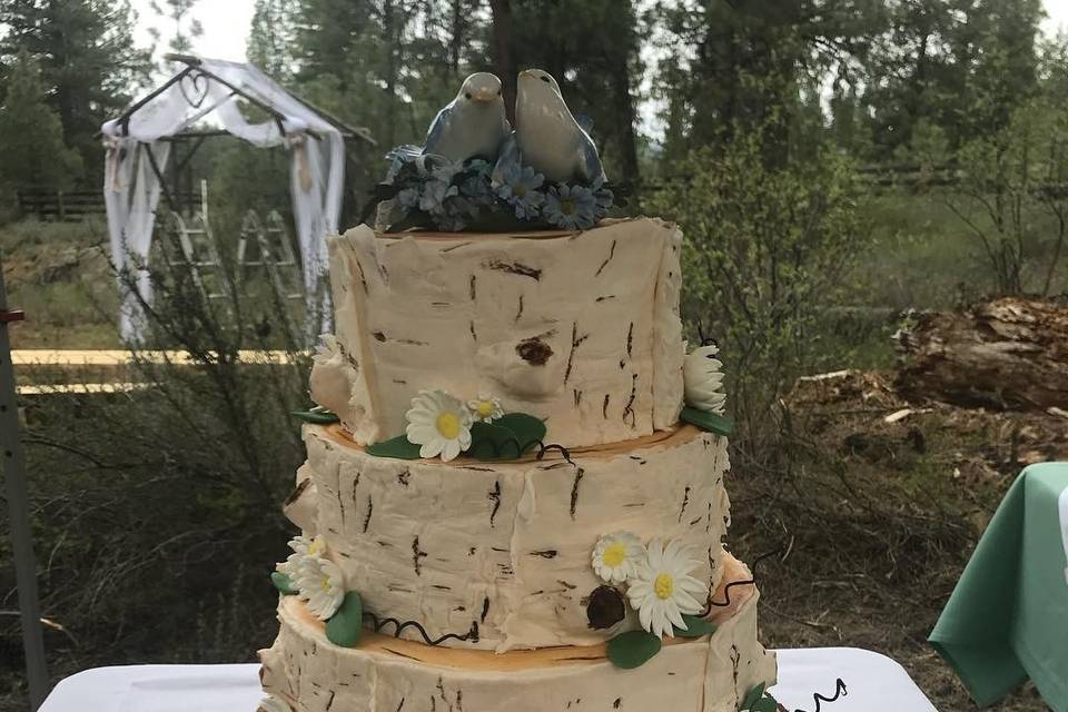 Fondant birch design