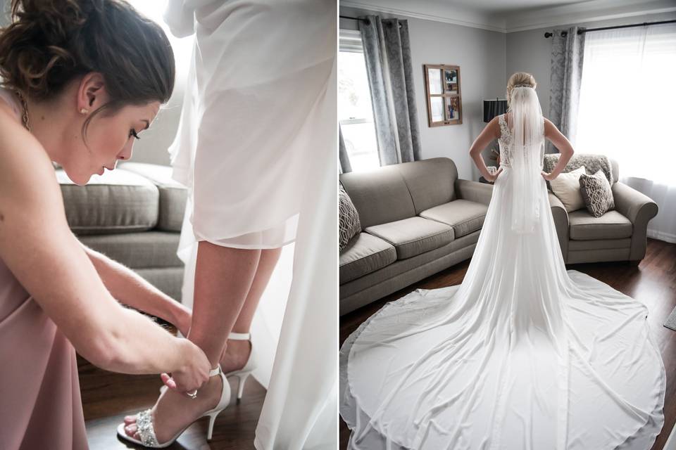 Bride getting ready