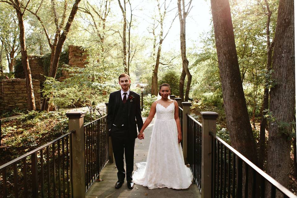 Simple white wedding dress