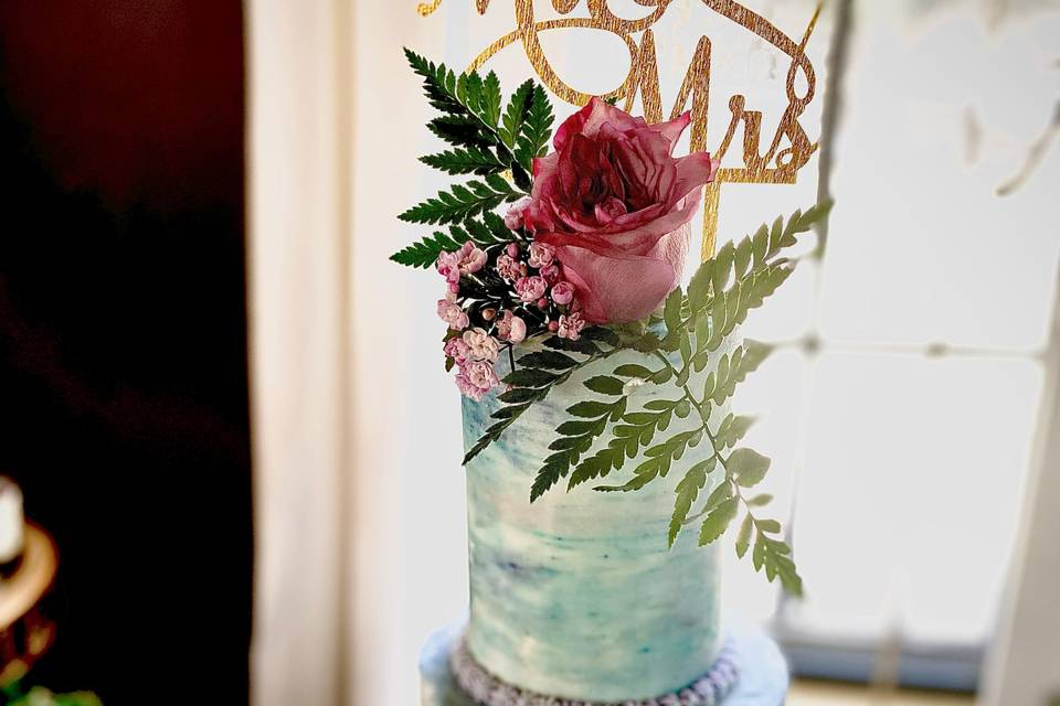 Watercolor wedding cake