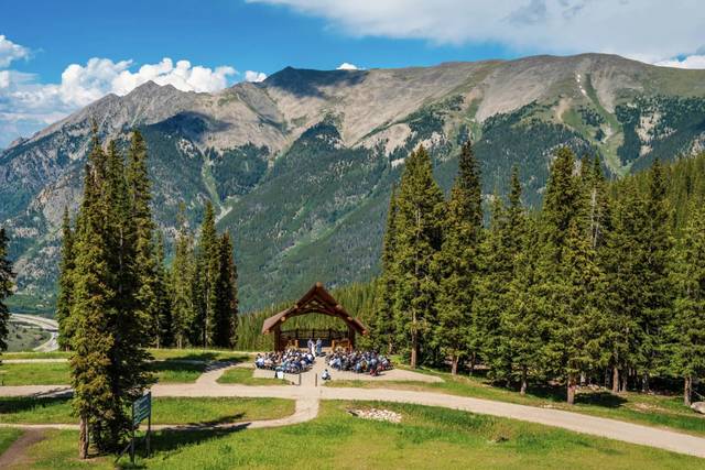 Aerie Gazebo mountain backdrop