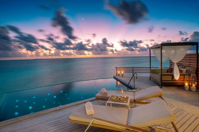 Infinity pool at dusk