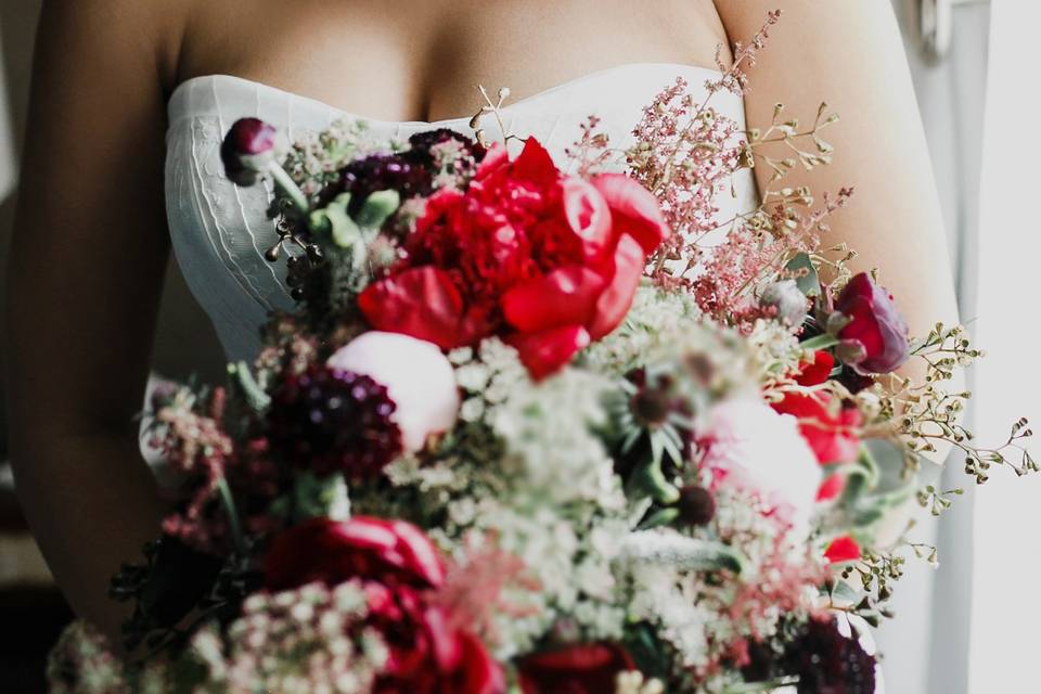 Bride and her bouquet