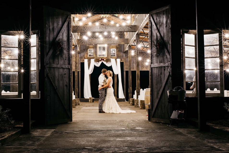 Newlyweds in the barn