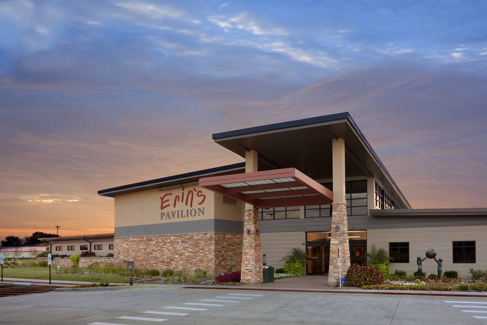 Erin's Pavilion at dusk