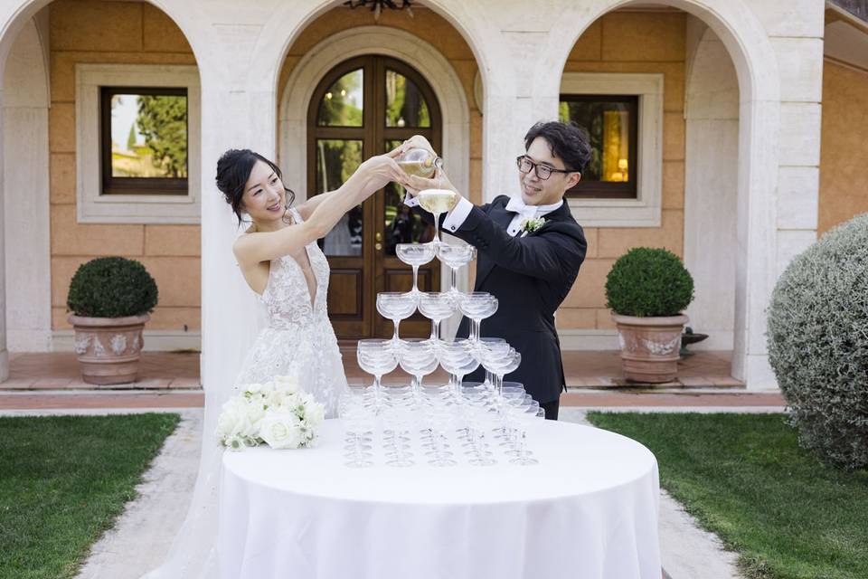 Champagne tower