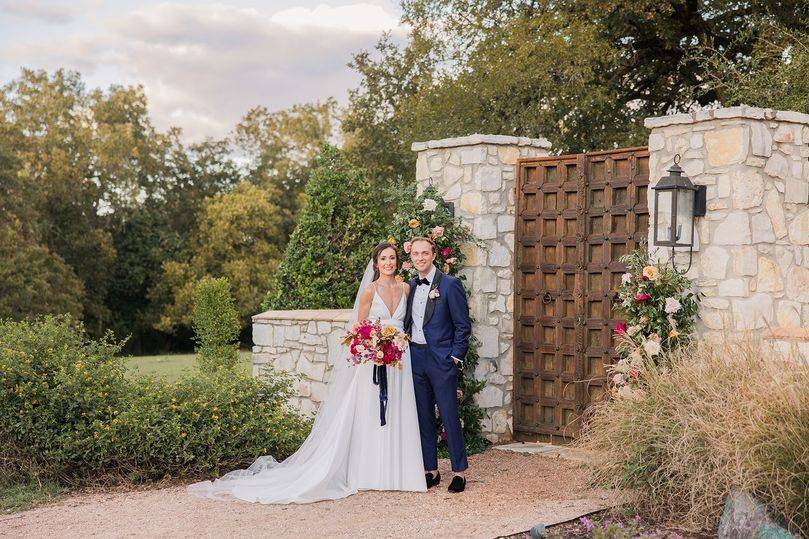 Colorful, whimsical spring backyard wedding in Austin, Texas