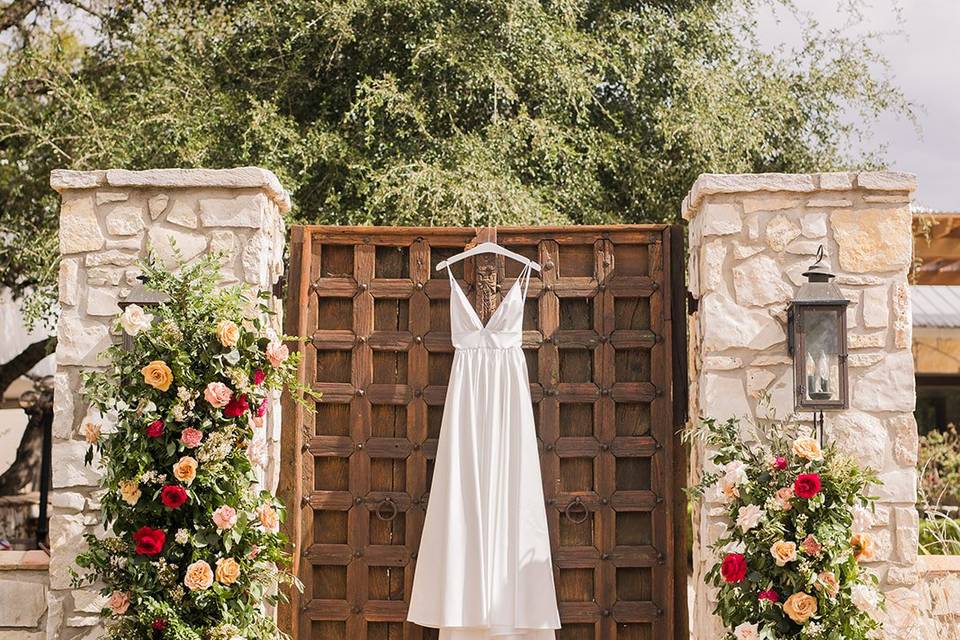 Wedding Dress on doors