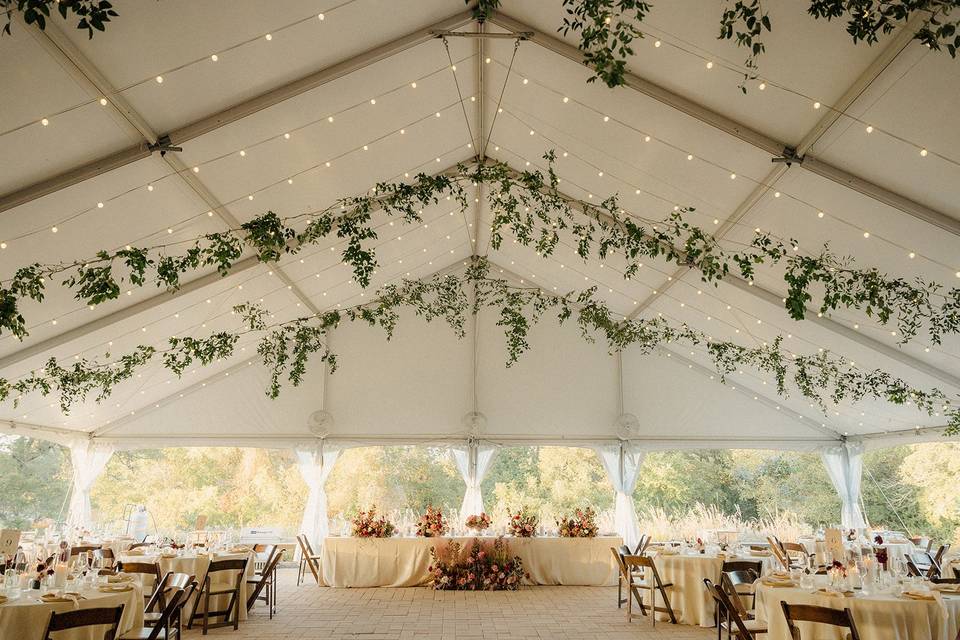 Inside of tent